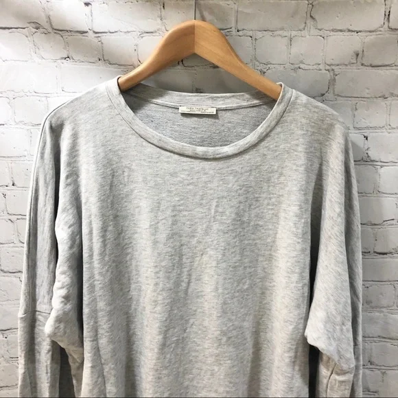 Zara Bell Sleeve Sweatshirt Pullover Gray Size Medium Loungewear - Picture 3 of 9